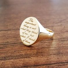 Silver Signet Ring Killing Eve Ring Quote Ring Custom | Etsy Engraved Handwriting, Signet Rings Women Vintage, Buy Jewellery Online, Signet Rings Women, Engraved Ring, Personalized Quotes, Killing Eve, Signet Rings, Silver Signet Ring