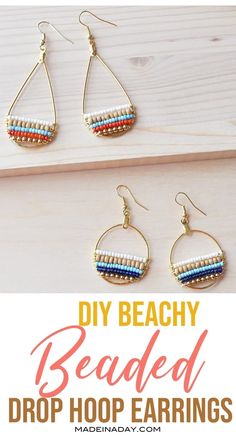 diy beaded drop earrings with text overlay