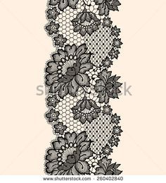 a lace border with flowers and leaves