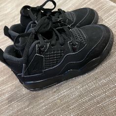 Air Jordan 4 Retro Td 'Black Cat' / Toddler Size 10 C. Like Brand New. My Son Wore Them Handful Of Times And Outgrew Them. They Are No Longer Selling These If You Find Them They Are Double Or Triple The Original Price. Pretty Sneakers, Jordan Retro 4, All Black Shoes, Jordan 4s, Jordan Shoes Retro, Shoes Outfit Fashion, Retro 4, Shoes Air, Jordan 4 Retro