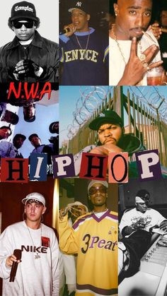 collage of hip hops and raps from the past to present in black and white