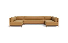 the sectional sofa is made from wood and fabric