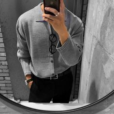 Without a doubt I recommend this store. Formal Men Outfit, Mens Fashion Classy, Vintage Blouse, Polo Sweater, Business Outfit, Loose Shirts, Men's Knit, Dope Outfits