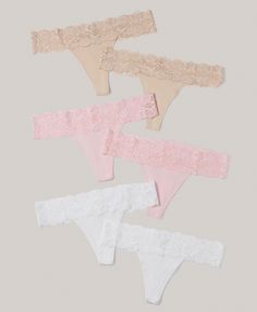 Women's Neutrals Lace-Waist Thong 6-Pack 2X. Super soft organic women's Lace-Waist Thong 6-Pack from Wear PACT. Fair Trade Factory. GOTS Certified Organic Cotton Organic Fabrics, 6 Packs, Personal Marketing, Women Lace, 6 Pack, Fair Trade, Favorite Outfit, Organic Cotton, Lace