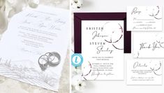 the wedding stationery is laid out and ready to be used