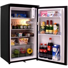 an open refrigerator filled with lots of food