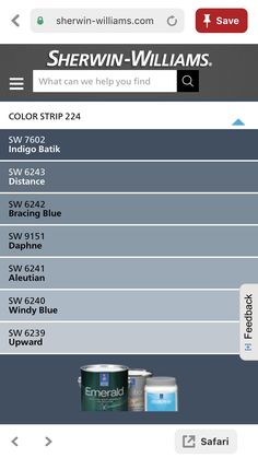 sherwin - williams color strip 22 colors available for purchase on the web site