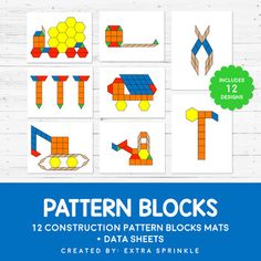 the pattern blocks book is shown with instructions to make it