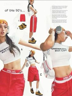 an advertisement for the nike women's basketball team, featuring models in red shorts and white tops