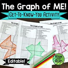 the graph of me get - to - know you activity is shown with pencils and paper