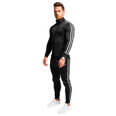 Men's sports suits-Aria Doejay Stretch Long Sleeve Track Jacket For Streetwear, Stretch Long Sleeve Winter Set, Winter Training Long Sleeve Outerwear, Winter Techwear Long Sleeve Activewear, High Stretch Long Sleeve Sportswear Set, Winter Athleisure Tracksuit For Jogging, Winter Tracksuit For Jogging With Moisture-wicking, Winter Jogging Tracksuit With Moisture-wicking, Black Fitted Activewear For Winter