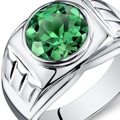 Mens 4.5 carat Emerald Sterling Silver Gemstone Birthstone Ring Sizes 8 To 13 SR10938 Peora Jewelry Emerald Bezel Ring, Mens Emerald Rings, Jewelry Questions, Titanium Rings For Men, Mens Rings Fashion, Mens Ring Sizes, Sterling Silver Mens Rings, Bezel Ring, Mens Silver Rings