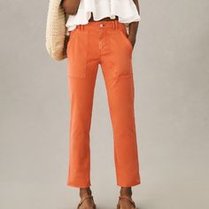 Selling A Classic Anthropologie Pilcro Slim Straight Utility Pants Size 25. Orange Color. Never Worn; Nwt. Bundle To Save 105 Summer Utility Pants With Cropped Leg, Summer Utility Cropped Leg Pants, Summer Utility Pants With Cropped Legs, Summer Utility Style Cropped Pants, Summer Mid-rise Pants With Hip Pockets, Cropped Leg Bottoms With Pockets For Day Out, Summer Tapered Leg Pants With Patch Pockets, Summer Straight Leg Pants With Patch Pockets, Chic Cropped Leg Pants With Patch Pockets