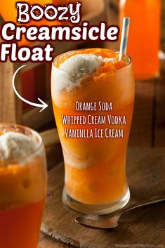 Creamsicle Float, Creamsicle Drink, Pina Colada Drinks, Whipped Cream Vodka, Best Summer Cocktails, Flavored Sparkling Water, Kitchen Fun, Vanilla Vodka, Boozy Drinks