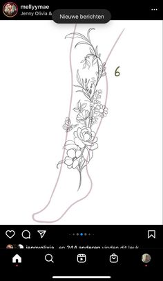 an image of a flower tattoo on someone's leg, with the wording below it