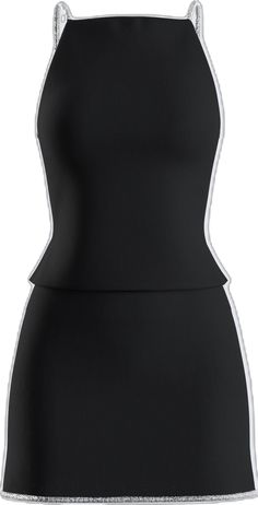 Fitted Black Tennis Dress With Built-in Bra, Elegant Fitted Sleeveless Tennis Dress, Black Stretch Mini Tennis Dress, Chic Black Summer Tennis Dress, Chic Black Tennis Dress For Summer, Black Rhinestone Top, Black Off Shoulder Top, Rhinestone Top, Black Off Shoulder