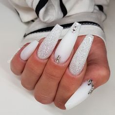 Glitter Nails Acrylic, Classic Nails, Long Acrylic Nails Coffin, Coffin Nails Long, Bling Acrylic Nails, Acrylic Nails Coffin Short, Summer Acrylic Nails, Diamond Nails