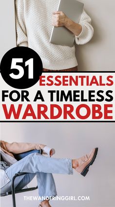 Thinking about what the best basic wardrobe essentials are to add to your closet? This post shows you 51 timeless wardrobe staples you need to have in your capsule wardrobe. These are minimalist wardrobe essentials and versatile pieces including perfect white shirt, classic trench coat, little black dress, white dress, perfectly fitting jeans, and more. With these 51 pieces with a neutral color palette, you'll have 100+ unique outfits to wear. Check out this wardrobe basics checklist!