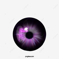 an eyeball with purple light coming from it's center and the iris in the middle