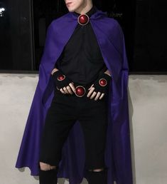 Costume boy, costume idea, boy costume idea, halloween costume, halloween2022 , disfraz para chico, idea de disfraz, disfraz para hombre, raven cosplay, jóvenes titanes disfraz Male Raven Cosplay, Dc Cosplay Men, Guy Cosplay Ideas, Halloween Costumes Mlm, Men’s Cosplay, Easy Cosplay Men, Genderbent Raven, Ravena Costume, Halloween Outfit Ideas Men