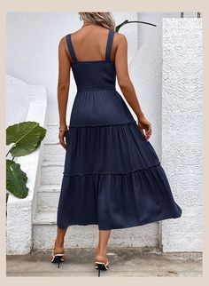 F00191221-502 여름 스타일, Camisole Dress, Daily Dress, Tiered Dress, Pleated Dress, Skirt Length, Spring Summer Fashion, Summer Style, Simple Design