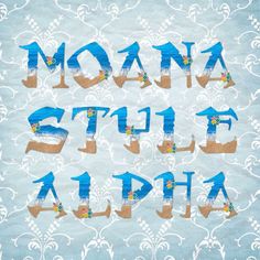 the word montana style alphabet is made out of torn pieces of paper and blue fabric