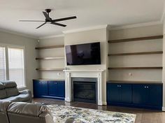 the living room is clean and ready to be used as a family room or office