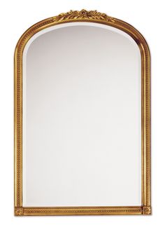 an ornate gold framed mirror against a white background with clipping for text or image