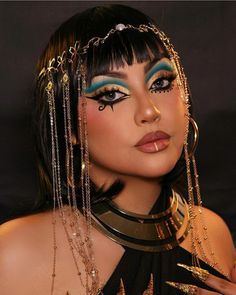 Cleopatra Halloween Makeup, Egypt Makeup, Egyptian Eye Makeup, Egyptian Halloween, Monster High Makeup