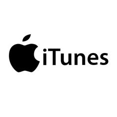 an apple logo with the word ituness in black and white on top of it