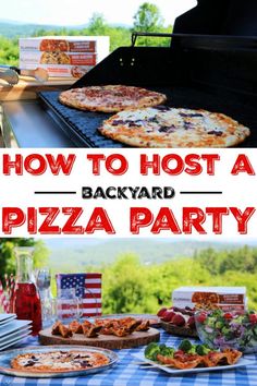 how to host a backyard pizza party on the grill with an american flag table cloth