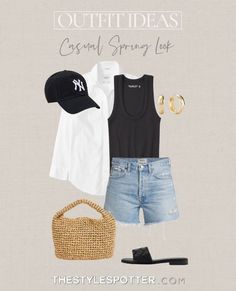 Outfit Ideas Vacation, Casual Spring Outfit, Crochet Spring, Looks Jeans, Spring Outfit Ideas, Summer Capsule Wardrobe, Vacation Outfit, Neutral Outfit, The Outfit