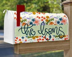 Personalized Floral Mailbox Cover Unique Mailbox, Painted Mailbox, Mailbox Stickers, Mailbox Makeover, Personalized Mailbox, Painted Mailboxes, Unique Mailboxes, Mailbox Design, Mailbox Decor