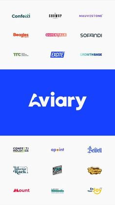 several different logos with the words aviary on them