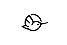 a black and white bird logo on a white background