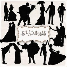 silhouettes of people dressed in historical costumes