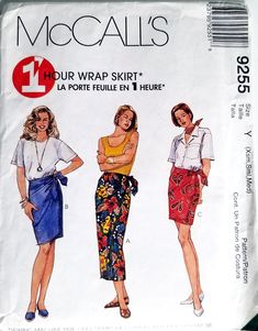 three women's tops and skirt sewing pattern