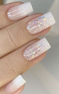 Boho Nail Art, Easy Toe Nail Art, Toe Nail Art Designs, Nail Art Designs For Beginners, Simple Toe Nails, Shiny Nails Designs, Makeup Nails Designs, Wedding Nails Glitter, White Glitter Nails