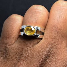 Watch video here Yellow Sapphire Pukhraj Ring Dark deep Color Semi Transparent Natural Stone handmade Ring Band 925 Sterling Silver Ring size 7 US Resize able Natural Yellow Sapphire Contact me for the details Silver Yellow Sapphire Rings For Anniversary, Fusion Style Oval Rings With Polished Finish, Round Sapphire Fusion Ring, Yellow Sapphire Gemstone Rings, Silver Yellow Sapphire Ring For Gift, Silver Ring With Yellow Sapphire For Gift, Anniversary Yellow Sapphire Ring With Polished Finish, Oval Yellow Sapphire Jewelry With Polished Finish, Yellow Sapphire Rings With Polished Finish For Gift