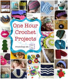 the cover of one hour crochet projects roundup on