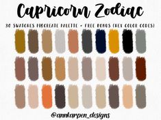 the capricon zodiac swatches are all different colors