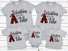 Christmas Outfit Ideas For Family, Personalized Christmas Shirts, Matching Family Christmas Pajamas, Christmas Pj, Foto Transfer, Christmas Jammies, My Tribe, Family Pajama Sets