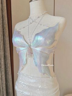 Brand mermaid lucia Department Women Character Mermaid Size One Size Theme Butterfly Style Wrap Material resin Fabric Type resin Colour Multicoloured Top Cosplay, Mermaid Top, Mermaid Aesthetic, Fairy Aesthetic, Corset Bra, Butterfly Top, Fairytale Dress, Festival Looks, Mermaid Fashion