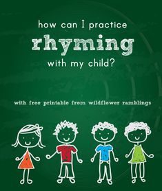 a green chalkboard with the words how can i practice rhyming with my child?