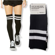 Black With White Stripes Over The Knee Socks Sporty Black Breathable Knee-high Socks, Cheap Black Breathable Knee-high Socks, Knee-high Striped Winter Socks, Black Stretch Harajuku Knee-high Socks, Cheap Striped Knee-high Socks For Women, Thigh Socks, Over The Knee Socks, Black Socks, Knee Socks