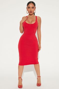 Available In Brown And Red. Bodycon Midi Dress Sleeveless Scoop Neckline Racerback Stretch 95% Cotton 5% Spandex Imported | Rachel Racerback Midi Dress in Red size Medium by Fashion Nova Casual Red Sleeveless Bodycon Dress, Red Bodycon, Bodycon Midi Dress, Xl Fashion, Red Midi Dress, Bodycon Midi, Midi Dress Sleeveless, Midi Dress Bodycon, Dress Sleeveless