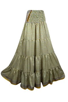 Embrace your free-spirited side with our Boho Chic Maxi Skirt, designed for the modern soul who loves to blend White, Yellow Floral printed comfort and style. This flowing, maxi-length skirt features vintage-inspired tribal prints and earthy tones, perfect for creating a laid-back yet hippie-style look. Handcrafted with care, the skirt boasts tiered layers and subtle, giving it a graceful, gypsy flair. Whether you're strolling on the beach or attending a festival, this relaxed-fit statement skir Chic Maxi Skirt, Printed Long Skirt, Statement Skirt, Boho Pants, Boho Skirts, Free Spirited, Hippie Style, Earthy Tones, Yellow Floral