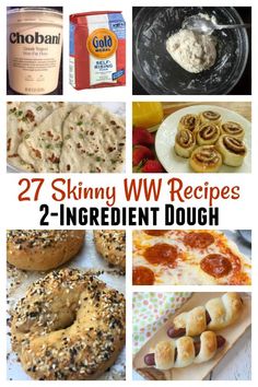 many different types of doughnuts and pastries with the words skinnyy ww recipes