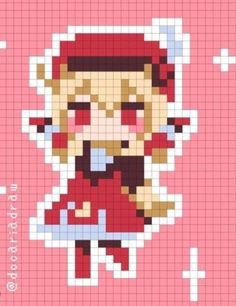 a cross stitch pattern with an anime character