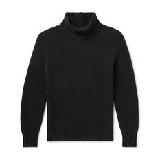 TOM FORD's sweater has been knitted in Italy from an extremely soft cashmere-blend. It has a slightly loose fit and ribbed rollneck, cuffs and hem. Cashmere Sweater With Ribbed Cuffs For Cold Weather, Modern Black Cashmere Sweater, Black Cashmere Turtleneck With Ribbed Collar, Modern Wool Sweater With Ribbed Collar, Black Wool Turtleneck With Ribbed Cuffs, Wool Turtleneck Sweater With Ribbed Collar, Black Merino Wool Sweater With Ribbed Collar, Black Cashmere Turtleneck Sweater, Modern Winter Sweater With Ribbed Cuffs